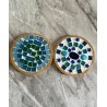 Blue mosaic coasters set of 2